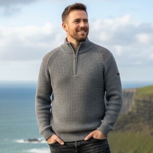 WoolOvers M Old Money Modern Academia  Coastal Wool Knit Hill Walker Sweater